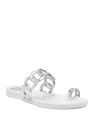 VINCE CAMUTO/ женские слипоны с круглым носком из ткани Emagenta, с серебряным ремешком на носке, Jelly, 8 М