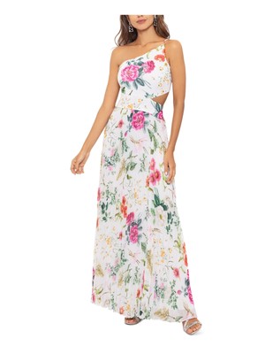 Женское белое платье без рукавов в полный рост с боковым вырезом на подкладке от BETSY & ADAM 6