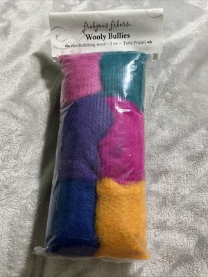 3oz Wooly Bullies Tutti-Fruitti FRABJOUS FIBERS Needle Felting Wool