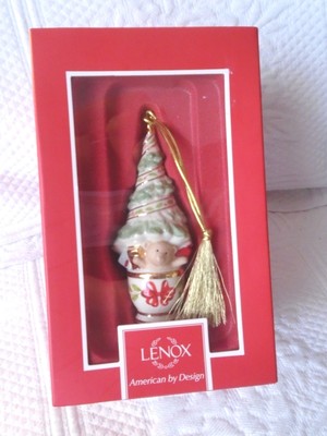 LENOX Christmas Tree Shaped Ornament Teddy Bear Gifts New $40.00 Topiary Like