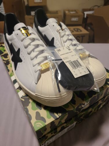 Adidas Bape Superstar 80s Black White Size 12.5 Original Box Adidas Bape Superstar 80s Black White Size 12.5 Original Box