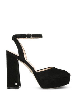 

SAM EDELMAN Женские кожаные модельные туфли Olwyn черного цвета с пряжкой на блочном каблуке, 7 м, Черный, H4207L1