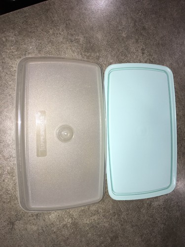 Tupperware Deli Keeper Sheer Base Mint Green Lid 9x5 Cold Cuts Meat Cheese
