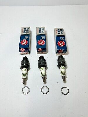 Vintage AC GM 45S Fire Ring Spark Plugs NOS - Set of 3