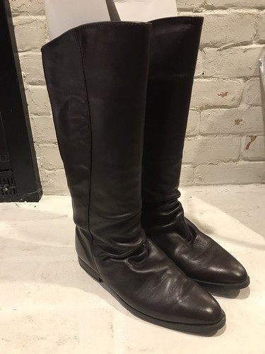 Santana Tall Leather Boots Wmns Sz 8.5 Brown Lined Made In