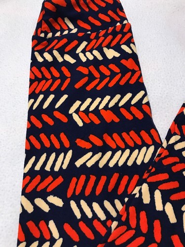 NWT Lularoe Kids Leggings Size L/XL Red & Blue Pattern