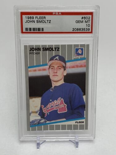 1989 Fleer John Smoltz PSA 10 #602 Rookie Card Gem Mint RC HOF Atlanta Braves. rookie card picture
