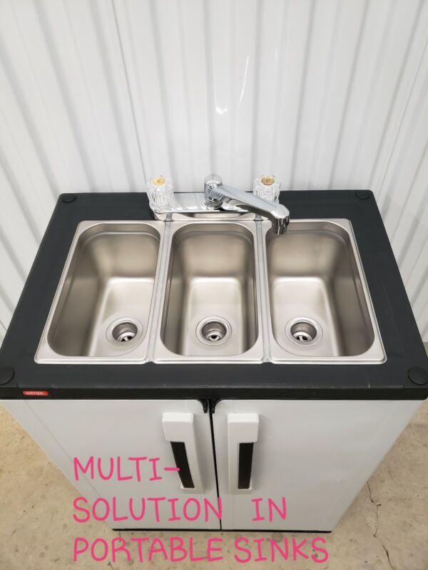 Portable sink mobile Self contained Hot Water concession three  COMPARTMENT 110V
