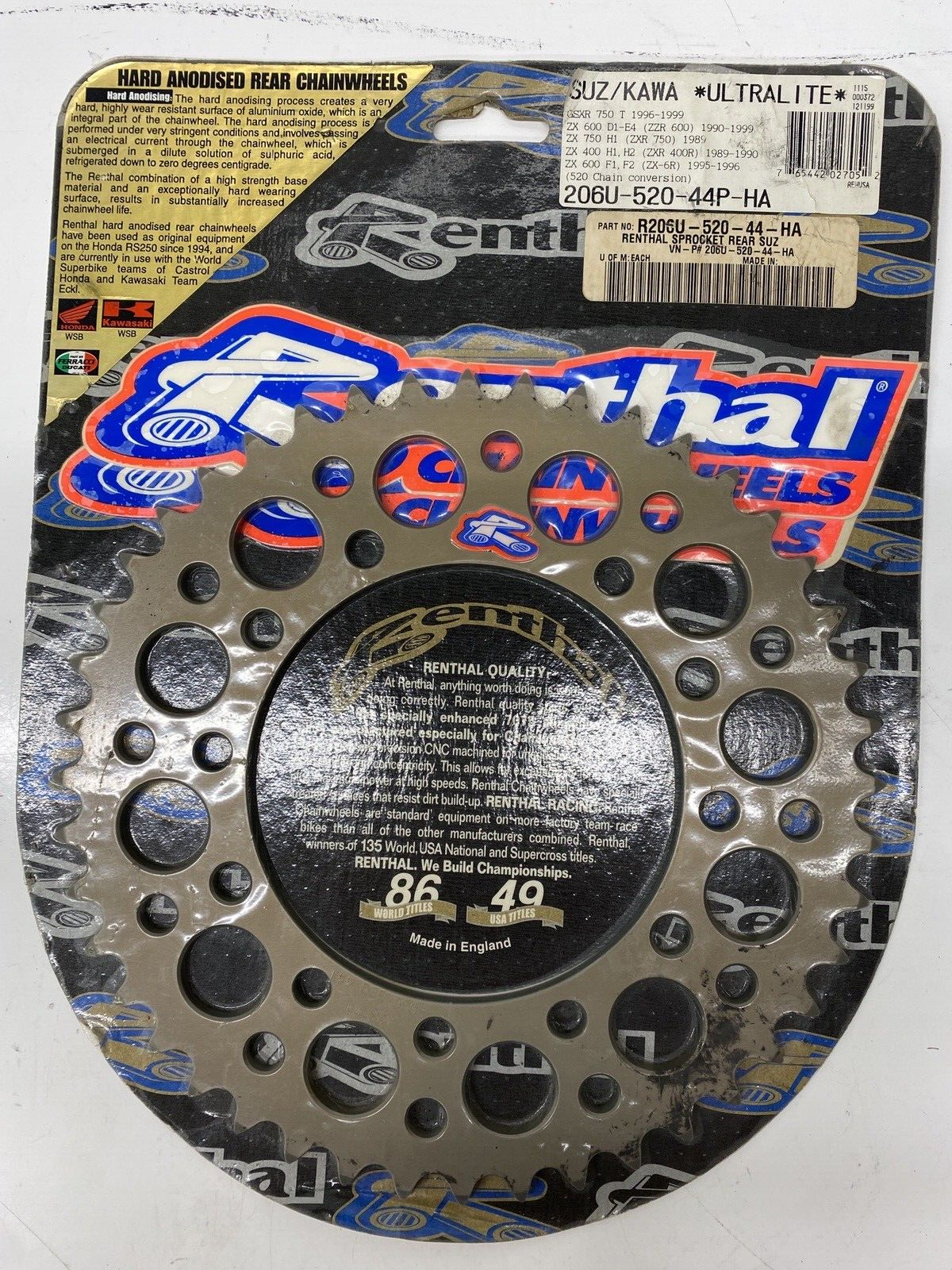 ルイス マウンテン RENTHAL ALUMINUM ULTRALITE REAR SPROCKET KAWASAKI