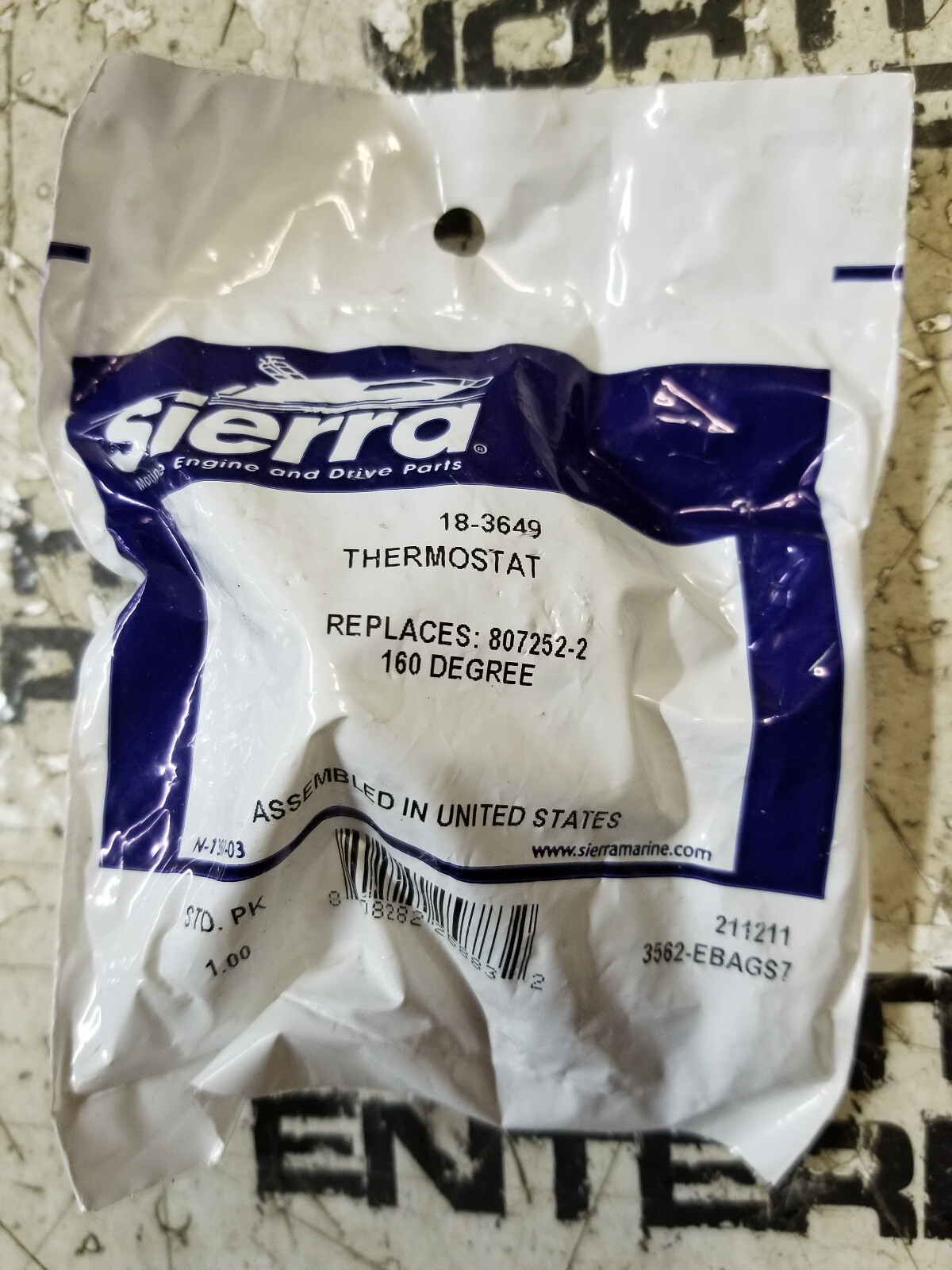 MerCruiser 4.3L, 5.0L, 5.7L 160 Degree Thermostat 8M0109441，807252T2，18-3649 - Picture 1 of 1