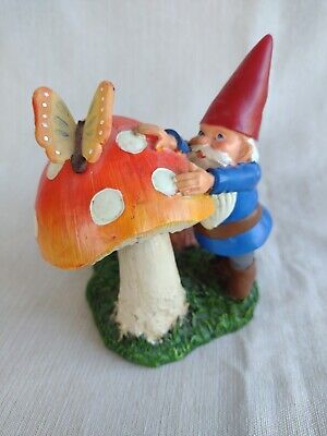 Yankee Candle Garden Gnome Votive Holder w/ Mushroom & Butterfly