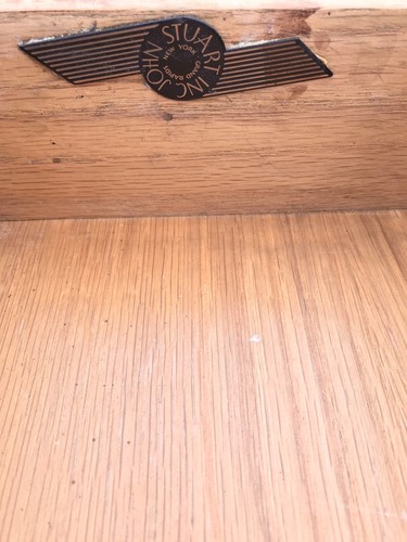 Vintage John Stuart Walnut Pair Night Stands End Tables Mid Century