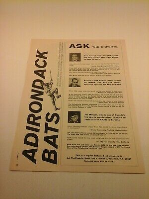 Vtg 1965 Print AD - ADIRONDACK BASEBALL BATS 8"X11"