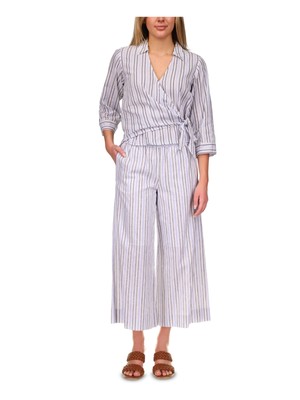 Майкл Майкл Корс женские цвета слоновой кости галстук втулкой воротник с длинным рукавом топ XS