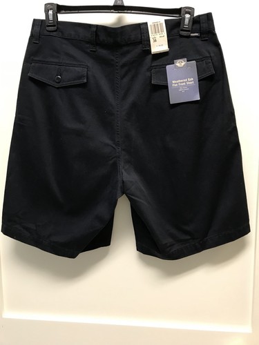 NWT Mens Dockers Weathered Gab Flat Front Short Navy Size 36