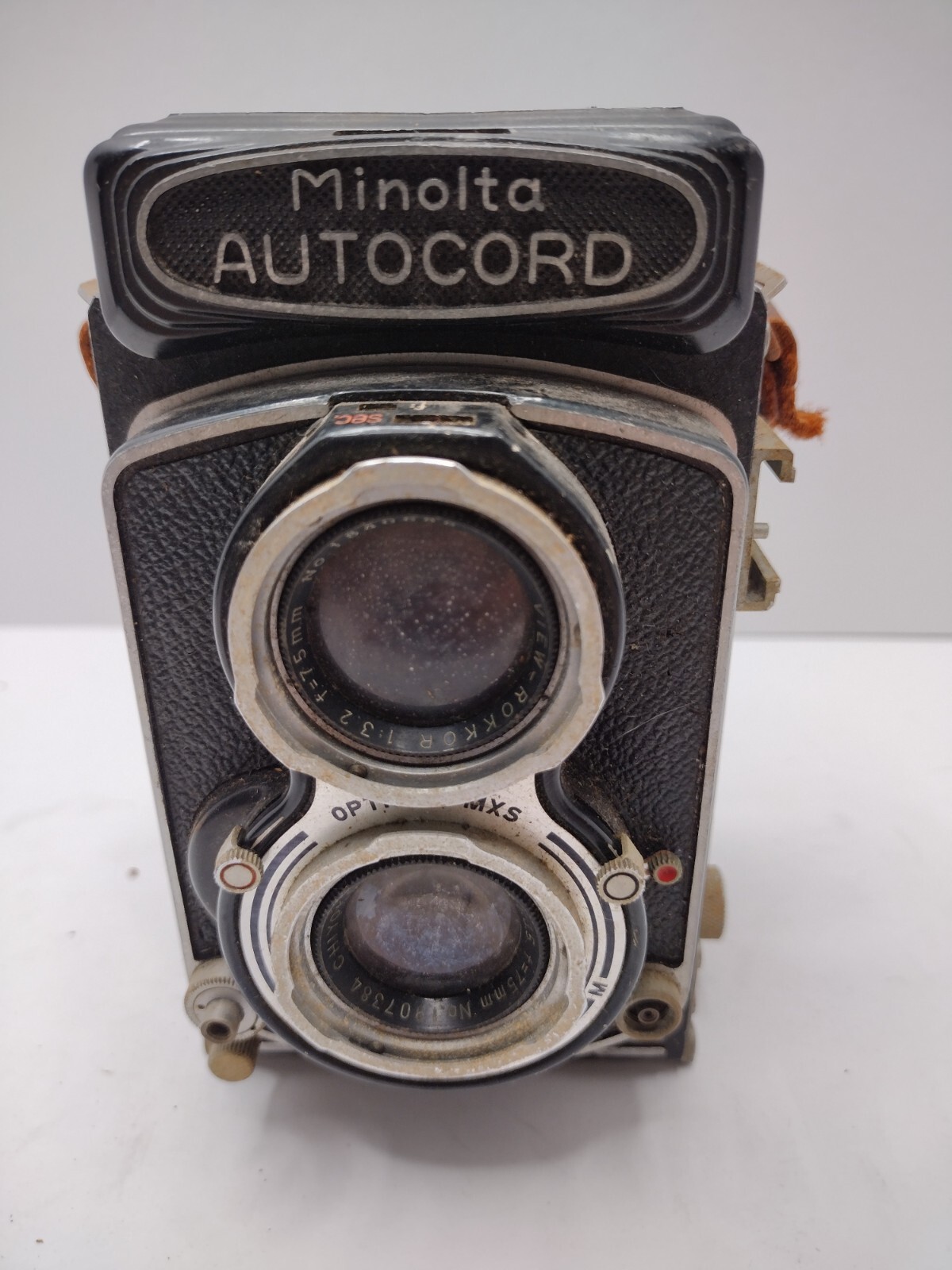 【良品】Minolta AUTOCORD 75mm 3.5 Minolta AUTOCORD Ⅲ 75mm 1:3.5 ストラップ付 【公式通販】