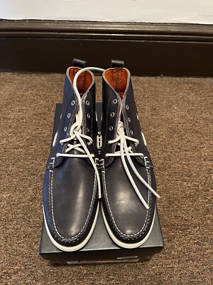 Ralph Lauren Telford Chukka Boat Boots Navy Calf Sz US10.5D / UK9.5  MSRL $395