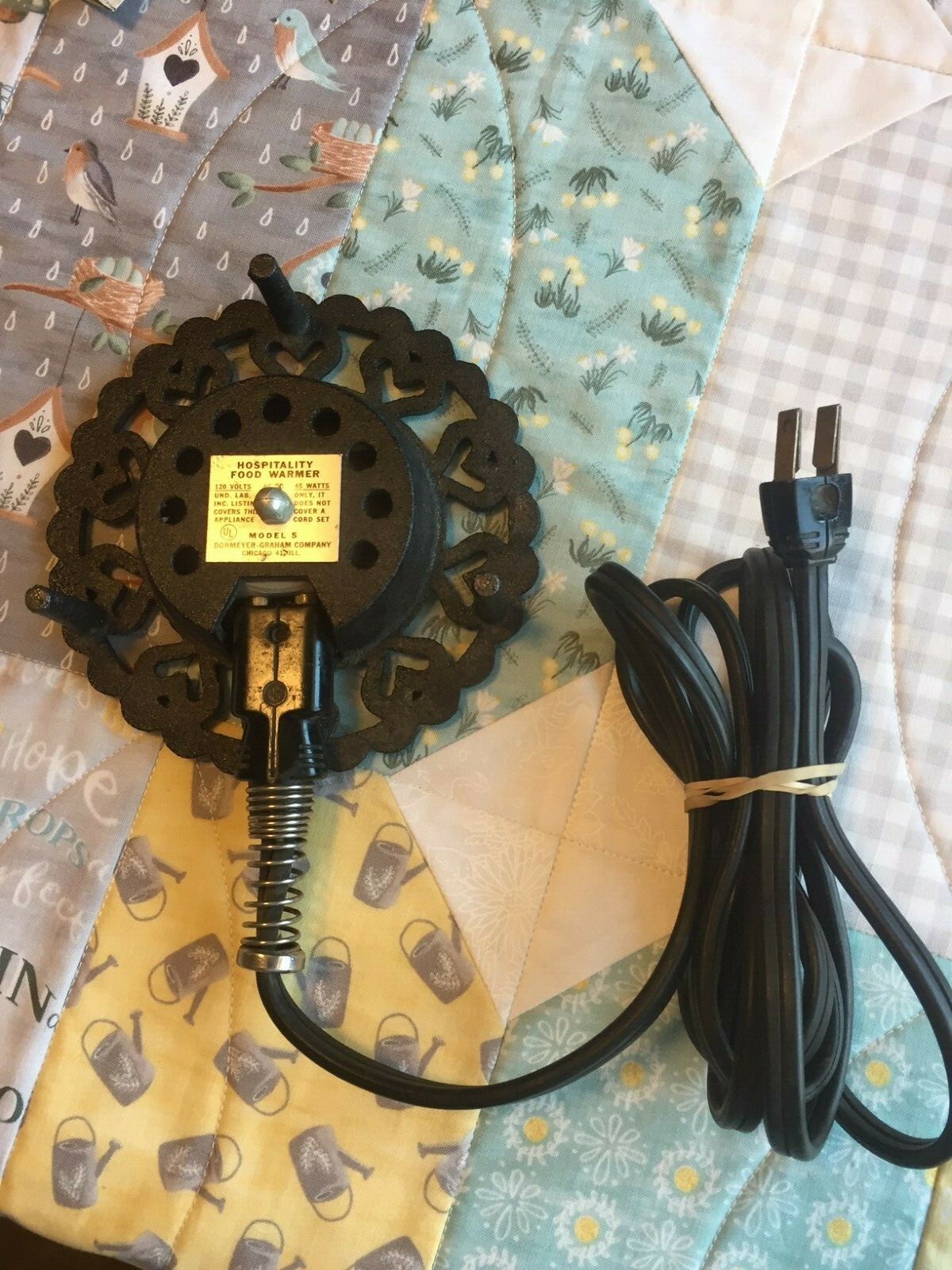 CAST IRON ELECTRIC FOOD WARMER BLACK DORMEYER-GRAHAM ELECTRIC MODEL 5 120 V 45 W