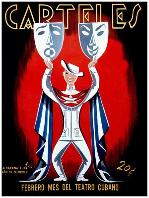 Art Quality Decoration Poster.Room art.Cuban drama & theater mask.6735