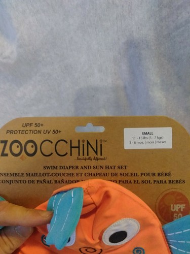 Zoocchini Swim Diaper And Sun Hat Set 3-6  Months NWT Small