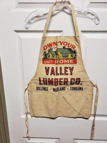 VINTAGE VALLEY LUMBER CO Apron NOS  House Trees Tonkawa Marland Billings Okla