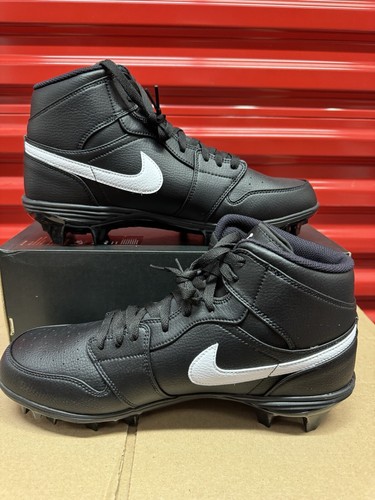 JORDAN NIKE AIR JORDAN 1 MID TD BLACK WHITE FOOTBALL CLEATS FJ6805-001 MEN’S SIZE 12