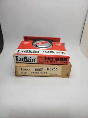 VINTAGE LUFKIN RULE CO CHROME CLAD STEEL 100' FT. TAPE MEASURE HC256