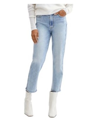 

7 FOR ALL MANKIND Женские синие джинсовые укороченные джинсы прямого кроя S с высокой талией, Синий, AU8811252