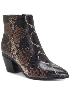 

Женские черные кожаные ботильоны VINCE CAMUTO с животным принтом и застежкой-молнией, длина 8,5 м, Черный, VC-GRASEM