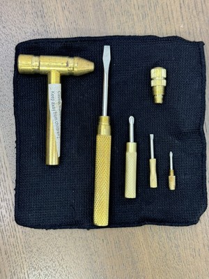 5 IN 1 HAMMER & SCREWDRIVER WOOD WORKING FLAT SOLID BRASS PLATED