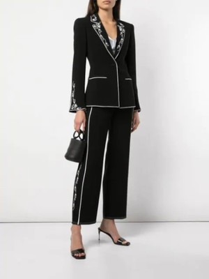 

5 A 7 Женские черные эластичные брюки до щиколотки для работы с прямыми штанинами, Черный, ZP263C1319Z