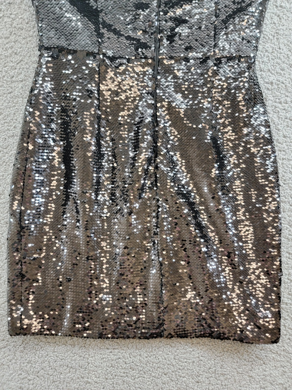 MILLY Sascha Sequin Strapless Mini Dress Women's 4 Black Straight Neck Back Zip - Picture 13 of 18