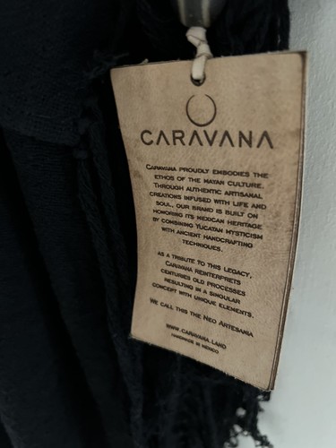 CARAVANA CARAVANA BLACK BUTUB FRINGE KIMONO DRESS ONE SIZE