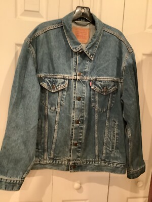 levis strauss 70503 02 denim trucker jacket mens size m medium western vtg jean 176376775443