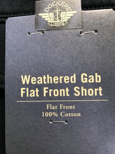 NWT Mens Dockers Weathered Gab Flat Front Short Navy Size 36