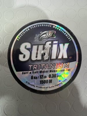Sufix Tritanium Surf & Salt Water Monofilament RED 0.30mm 6kg 12LB 1500m - NEW