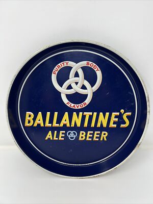 Vintage Ballantine's Ale Beer Tray Metal Newark New Jersey AC Co 71-A 11 7/8  D