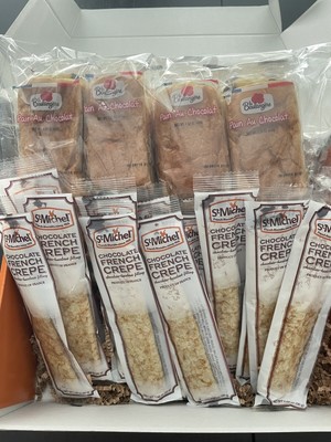 Hazelnut Chocolate French Crepes 12ct. Chocolate Croissants 8ct. French Box 20ct