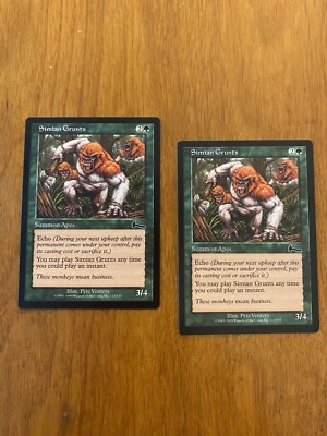 Simian Grunts x2 NM+ NEVER PLAYED MtG Urza s Legacy Magic 2x FREE SHIPPING
