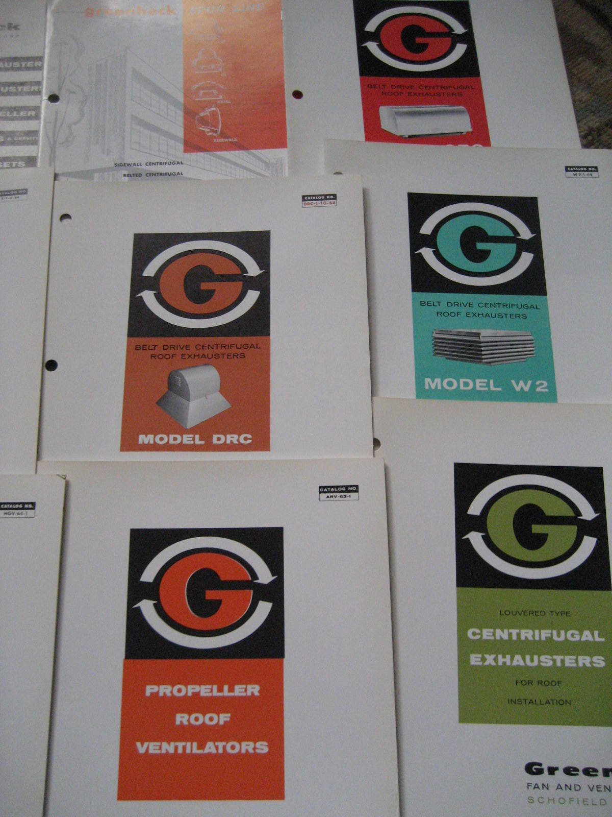 Huge Lot 1960's GREENHECK CATALOGS/ Fan Ventilator Exhausters Hoods Vents