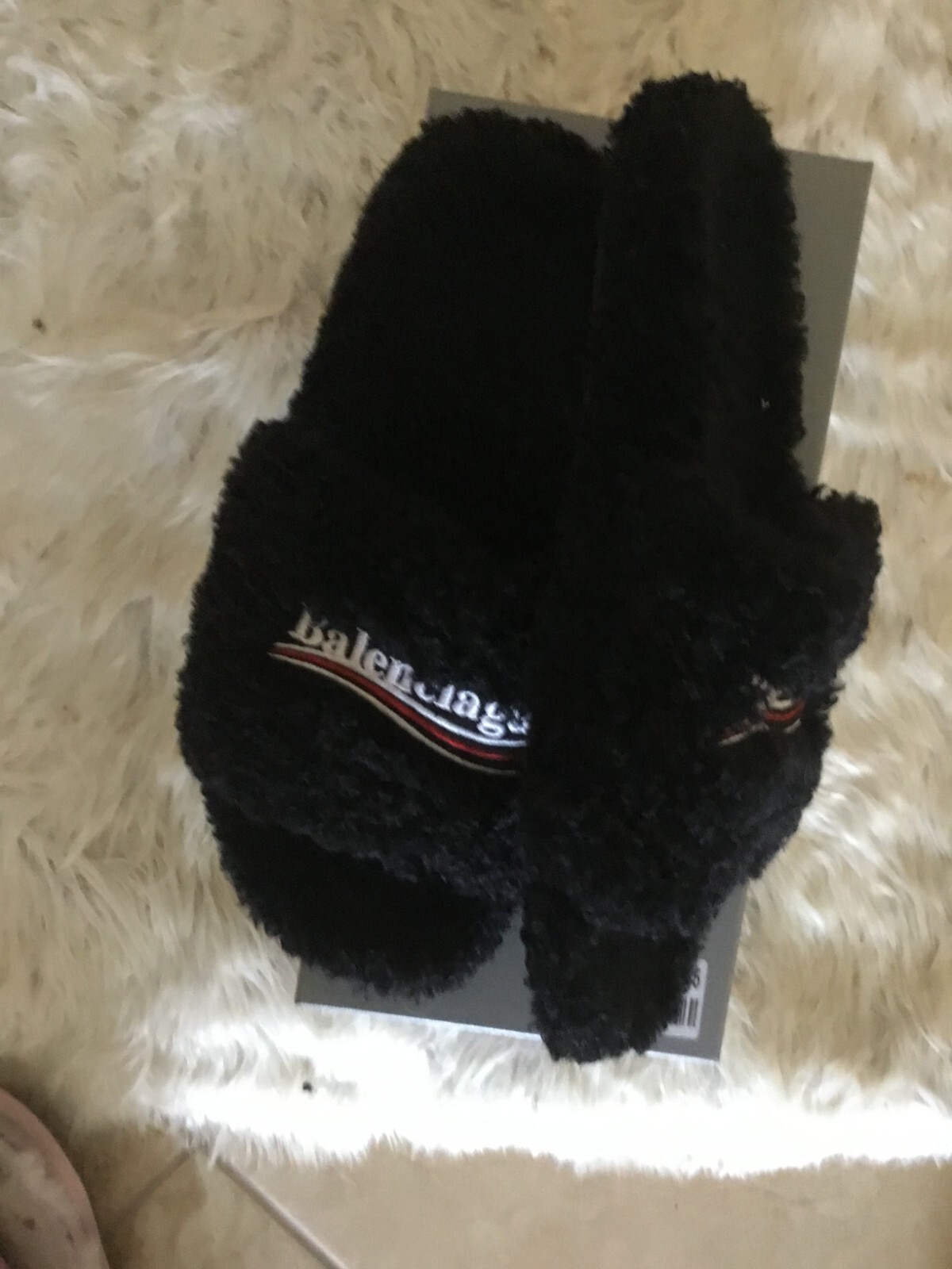 【新品未使用】BALENCIAGA Furry Slide レオパ37 Balenciaga - Furry faux fur slides Balenciaga