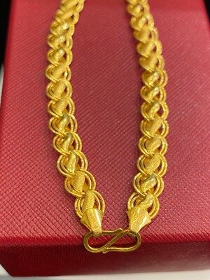 Pre-owned Jisha 22karat Certified Solid Yellow Gold Dubai Rare Design Unisex Chain Link Bracelet