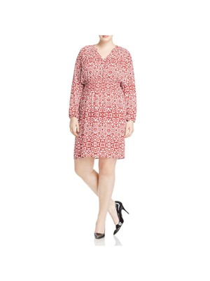Короткое вечернее платье-футляр FOXCROFT Womens из стрейч-блузона с разрезным рукавом и короткими рукавами-футлярами