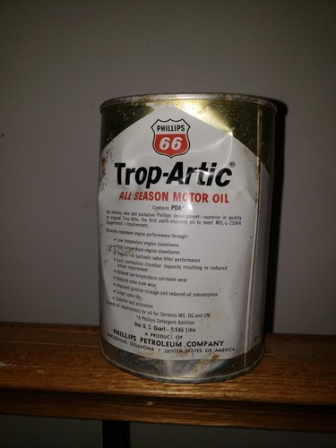 Vintage Phillips 66 Phillip's Sixty Six TropArtic Trop Artic Motor Oil Can 1qt