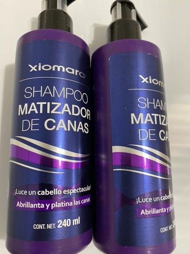 (2)XIOMARA Matizador Abrillanta Y Platina Canas Shampoo  240ml Luce Espetacular