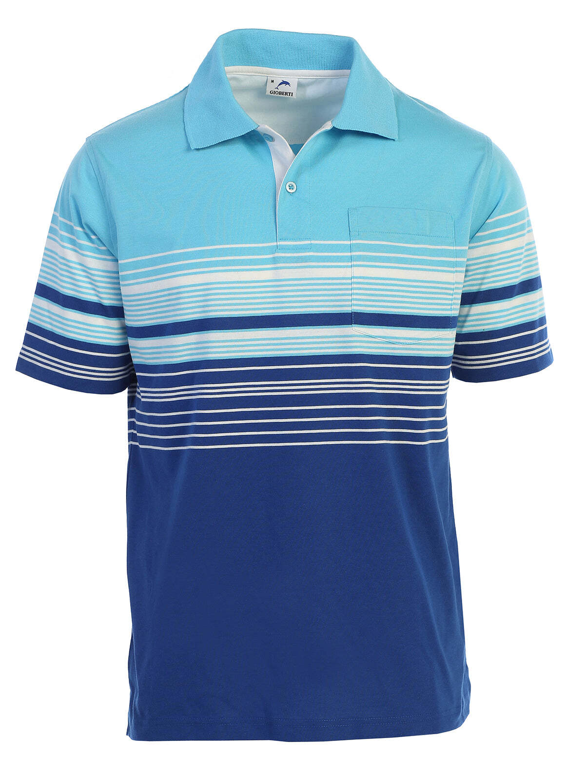 Men's Classic Striped Short Sleeve Polo Shirt Collar With 3