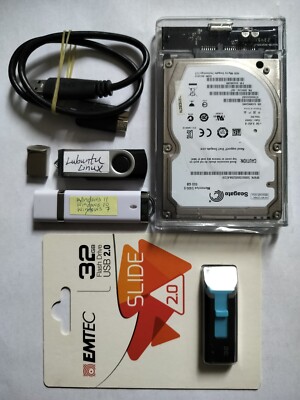 Lot of 5 Ext Portable USB Hard Drive 500GB, Flash Thumb Memory, 64, 32, 16, 4 GB