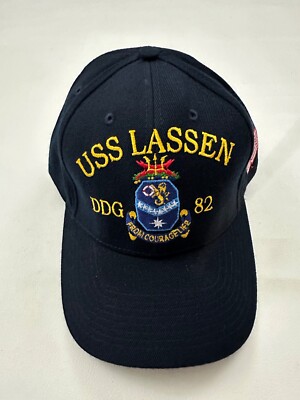 New The Corps USS Lassen DDG 82 Logo Blue Baseball Cap Hat One Size