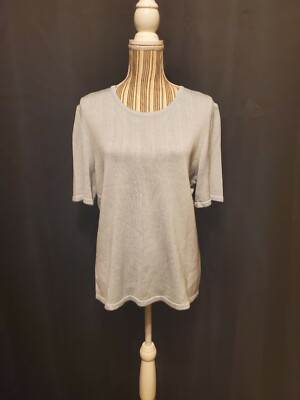 Philippe Marques Blue Short Sleeve Sweater Women's Size 14