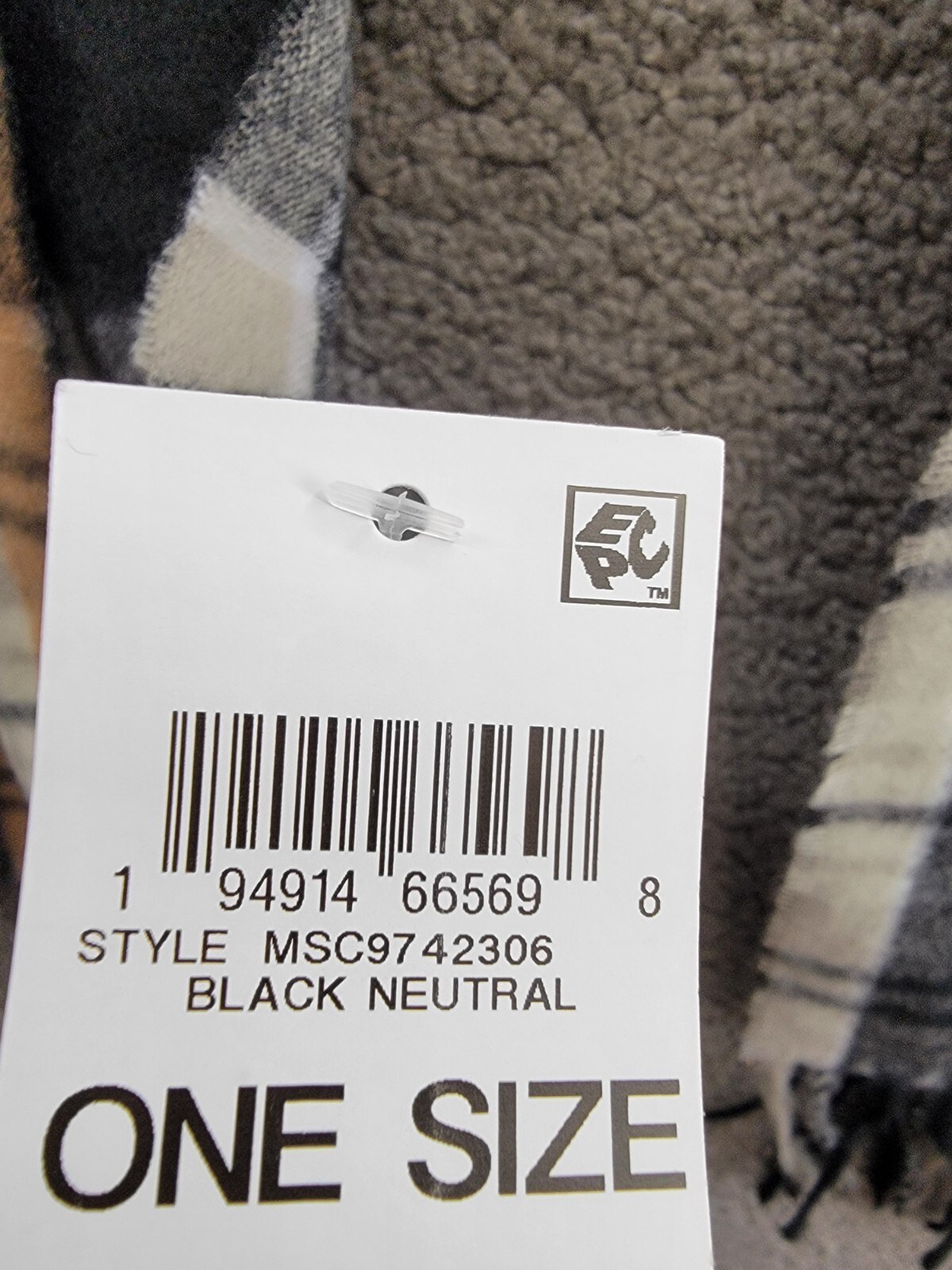 Style & Co. Soft Plaid Fringe-Trim Scarf Women's One Size Black Neutral - Picture 13 of 13